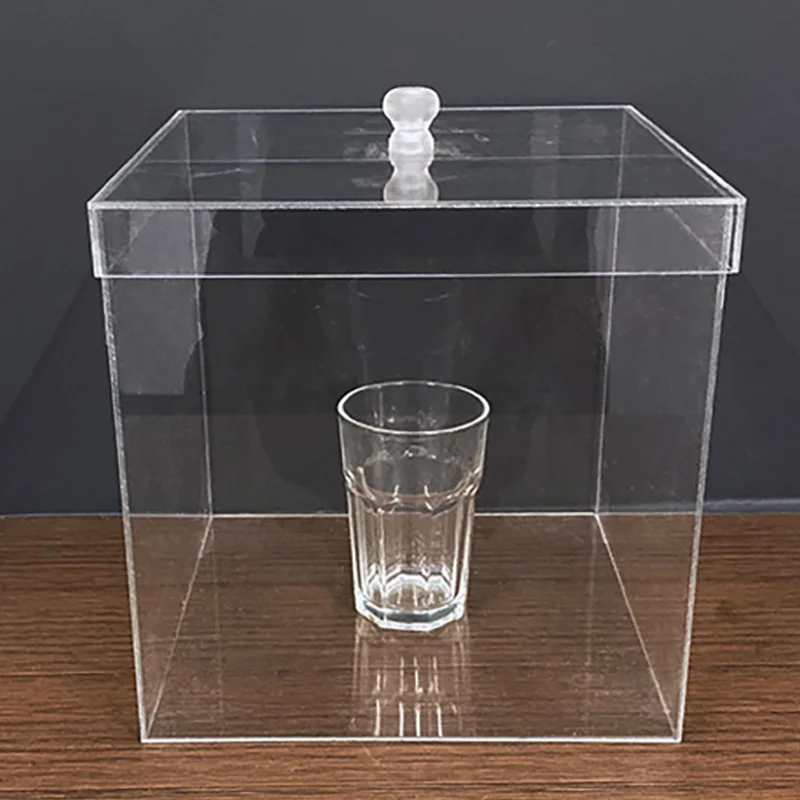 Organic Glass Box for Self Explosion Glass Magic Tricks Glass Breaking Magia Magician Stage Illusions Mentalism Gimmicks Props