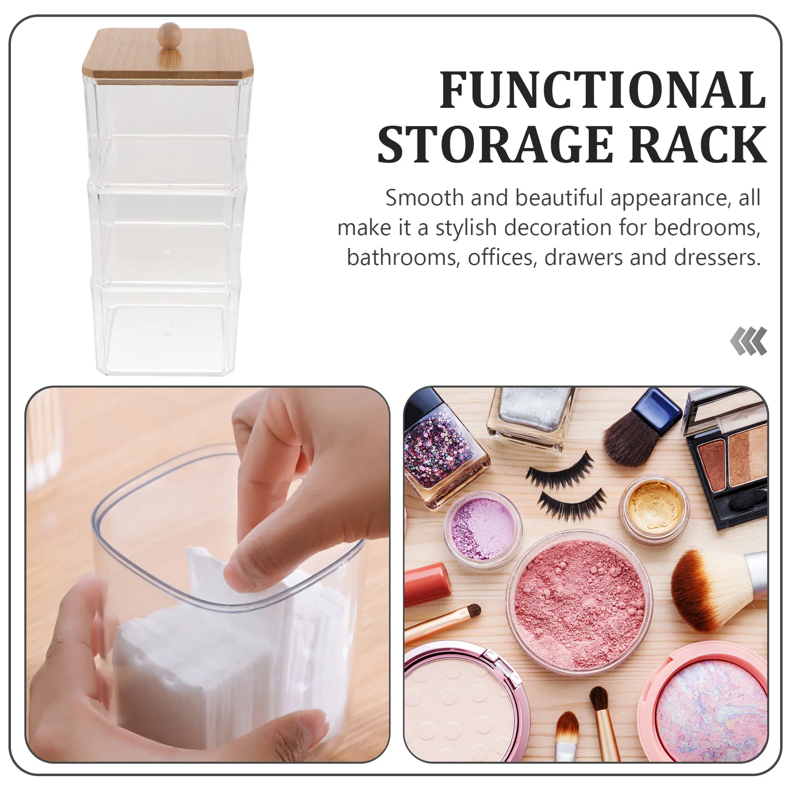 

Coffee Filter Bowl Storage Box Clear Stackable Plastic Organizer For Cotton Pads Toothpicks Jewelry Household Small