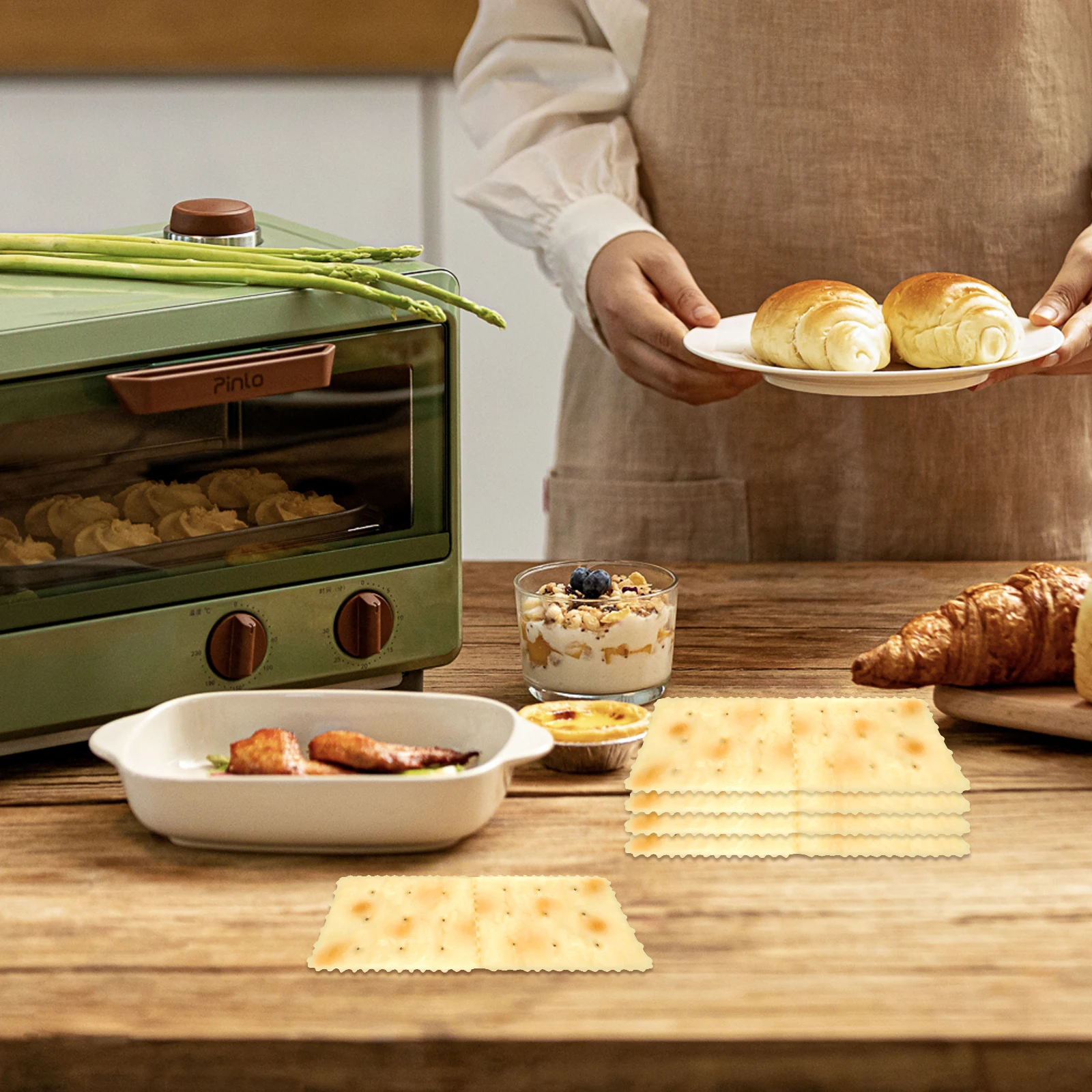

5pcs Simulation Biscuits Artificial Food Decor Cookies Model Kitchen Toys PVC Realistic Display Props Educational