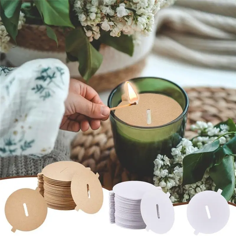 240PCS Candle Dust Covers 2 Colors Paper Candle Pull Tab Lids Candle Decoration, Candle Topper 2.12 Inch-A14I
