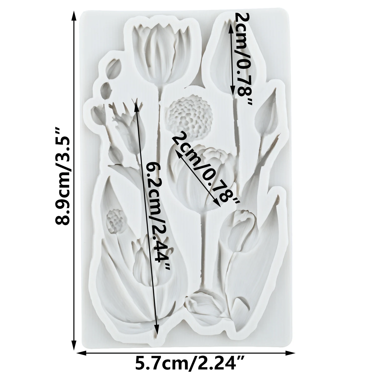 Tulip Flower Silicone Molds Tulip Fondant Cake Decorating Tools Cupcake Topper Chocolate Craft Gum Paste Polymer Clay