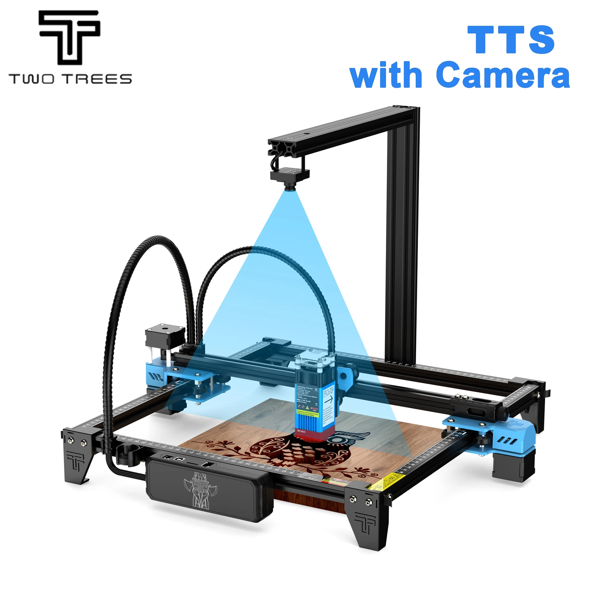 

Лазерный гравер Twotrees TTS-55 PRO TTS-10 pro с HD-камерой, 40/80 Вт, лазерный гравировальный станок, станок для резки синего света 450 ± 5 нм