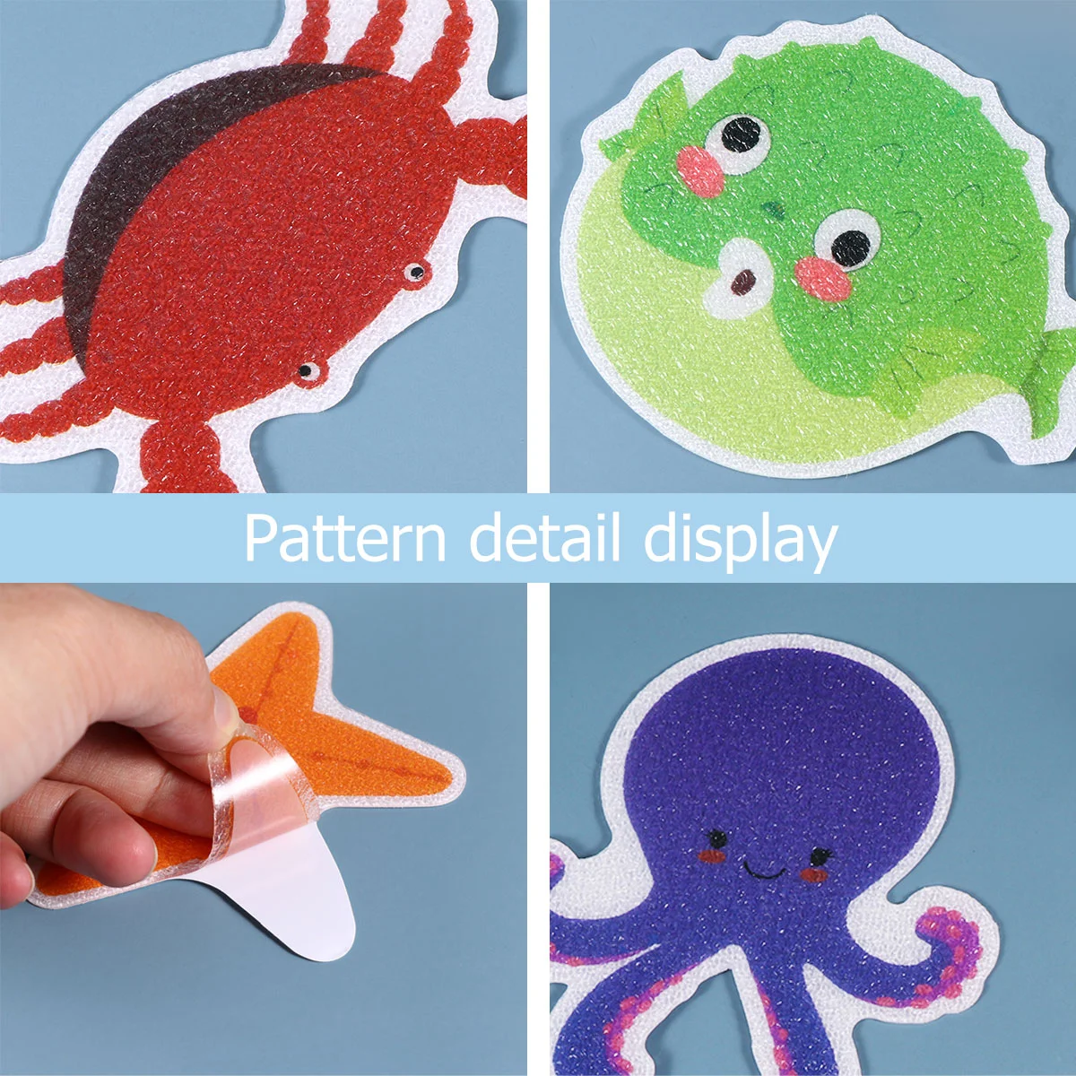 Adhesive Shower Applique Bath Decal Stickers for Bathtub Animal Anti-slip Decals