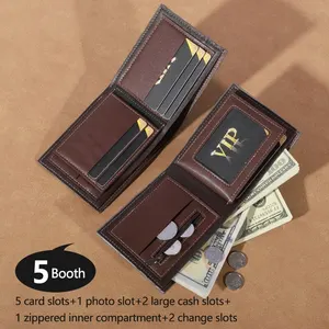 High capacity leather wallet for men, small multi-Slot wallet for coins 10 Main Sales Men's Wallet - №8