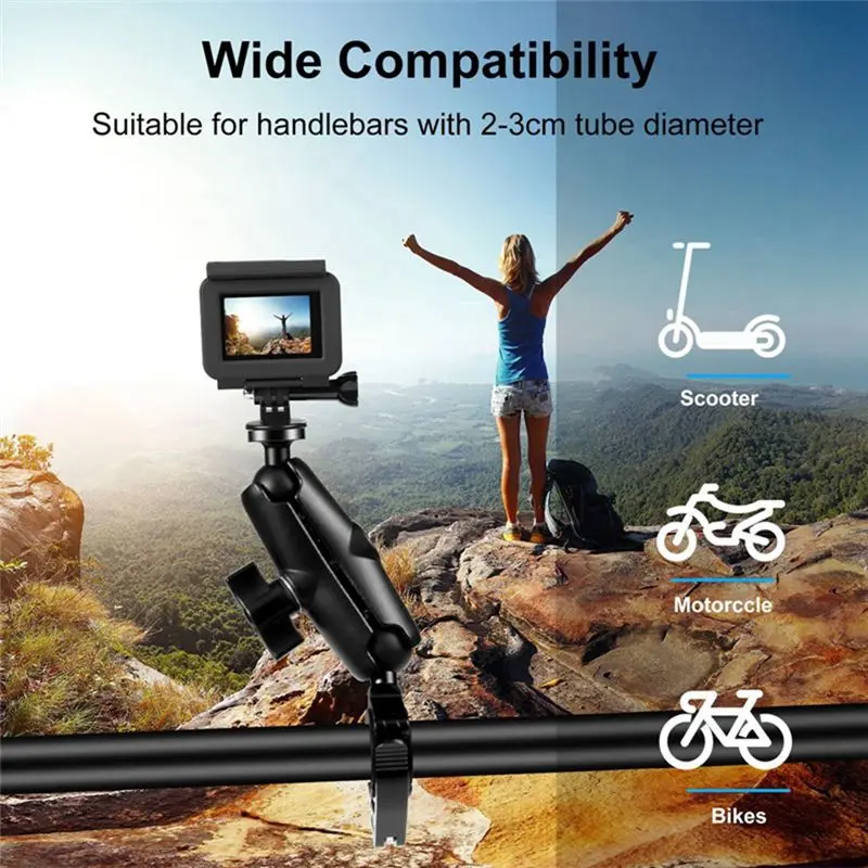 High Quality For Gopro Sports Camera Motorcycle/Bike Handlebar Mount Multifunctional And Convenient Riding Replacement PU908B