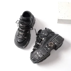 2024 New WoMen's Platform Russian Heavy Metal Punk Increase Height Daddy Shoes Men