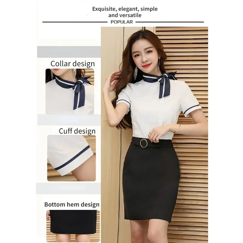 Professional Hotels Store Hotel Front Desk Tooling Skirt Beautician Work Clothes Stewardess Uniform Professional Women Skirt Set