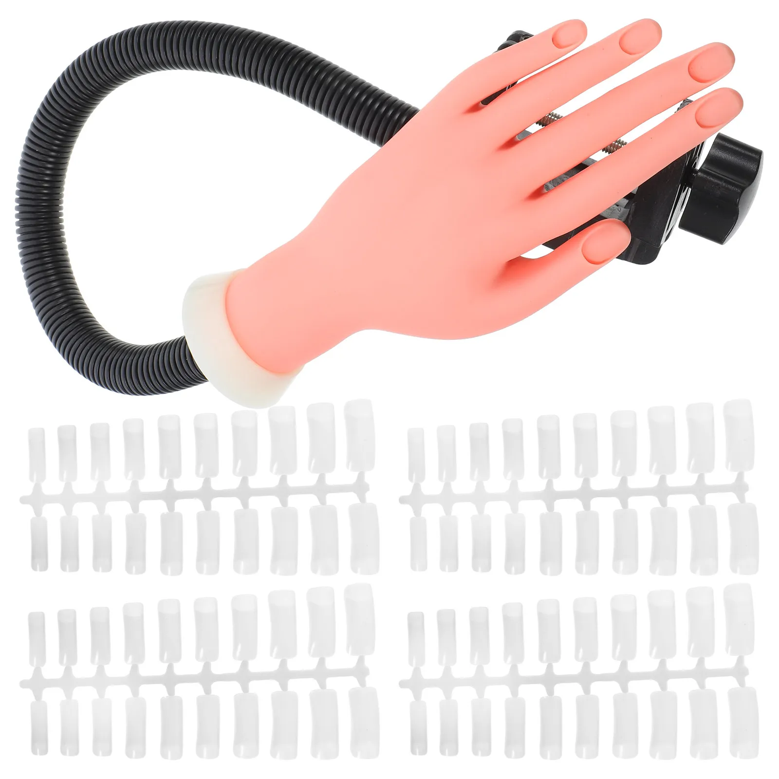 

100 шт. силиконовых манекенов рук с реалистичными типсами для маникюра, тренировок, практики нейл-арта, для начинающих и салонных мастеров