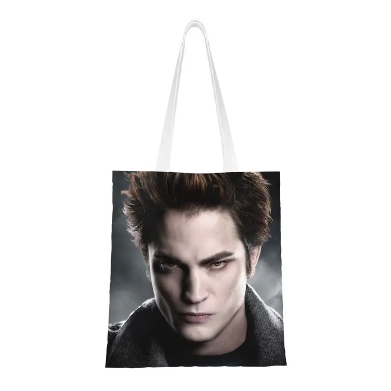 Fashion The Twilight Saga Shopping Tote Bag Recycling Edward Cullen Groceries Canvas Shoulder Shopper Bag