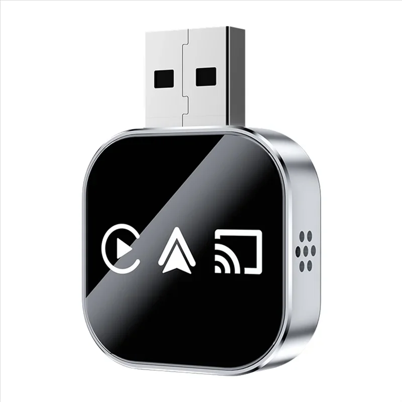 อะแดปเตอร์ดองเกิล USB 3in1 สำหรับเชื่อมต่อ Carplay แบบไร้สาย Smart Mirror Link Carplay Android Auto แปลง Carplay แบบใช้สายเป็นไร้สาย แบบเสียบและใช้งานได้ทันที