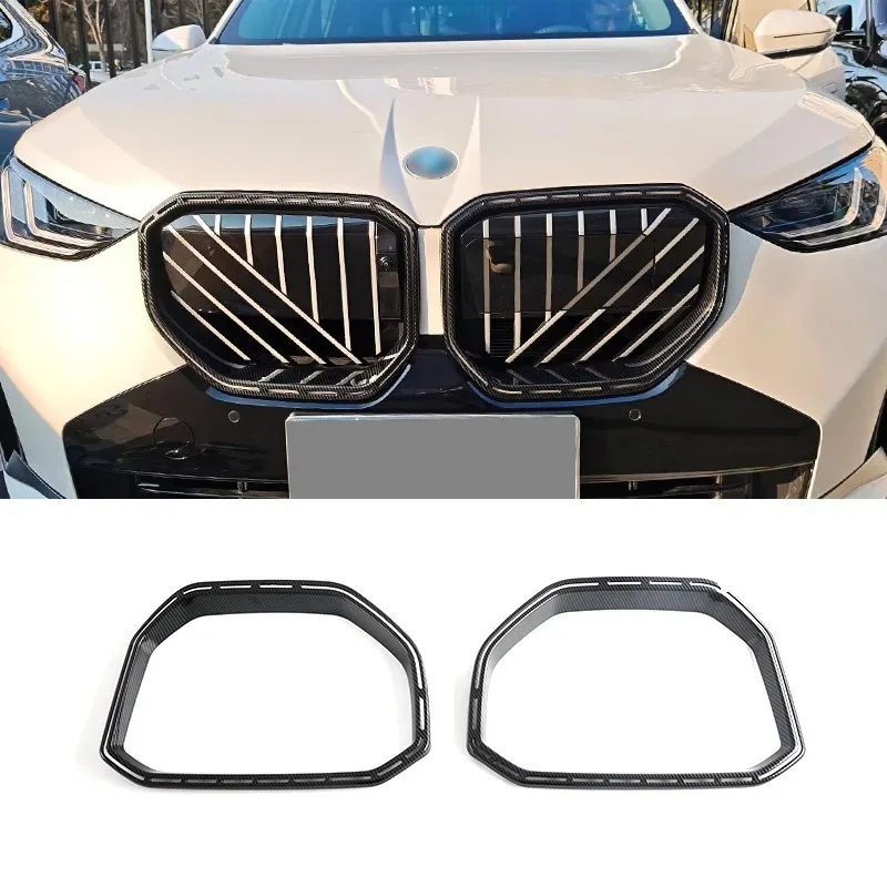 

For BMW X3 G45 2025-2026 ABS Carbon Fiber Car Front Central Grille Cover Frame Cover Exterior Accessories
