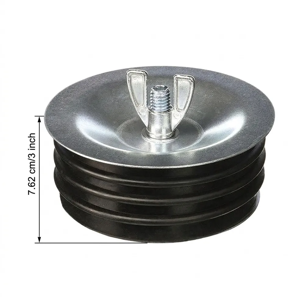 2Pcs 3in End Of Pipe Gripper Mechanical Plug- Cleanout Plug- Pipe Seal Black Rubber Expansion Plug- Sewer Drain Repair