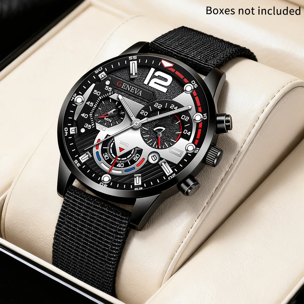 1 men's watch, canvas strap, fashionable and casual, the best gift for the latest fashion styles