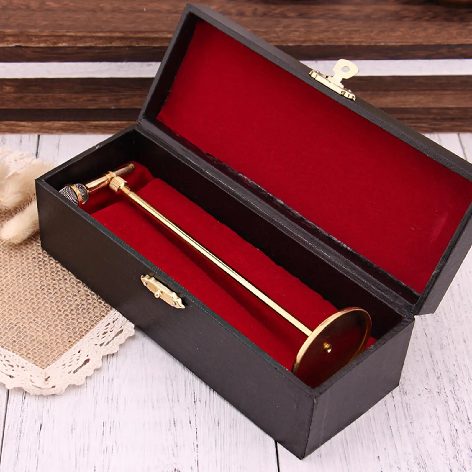 Miniature Microphone Model with Protective Case - Musical Instrument for Dollhouse Decor