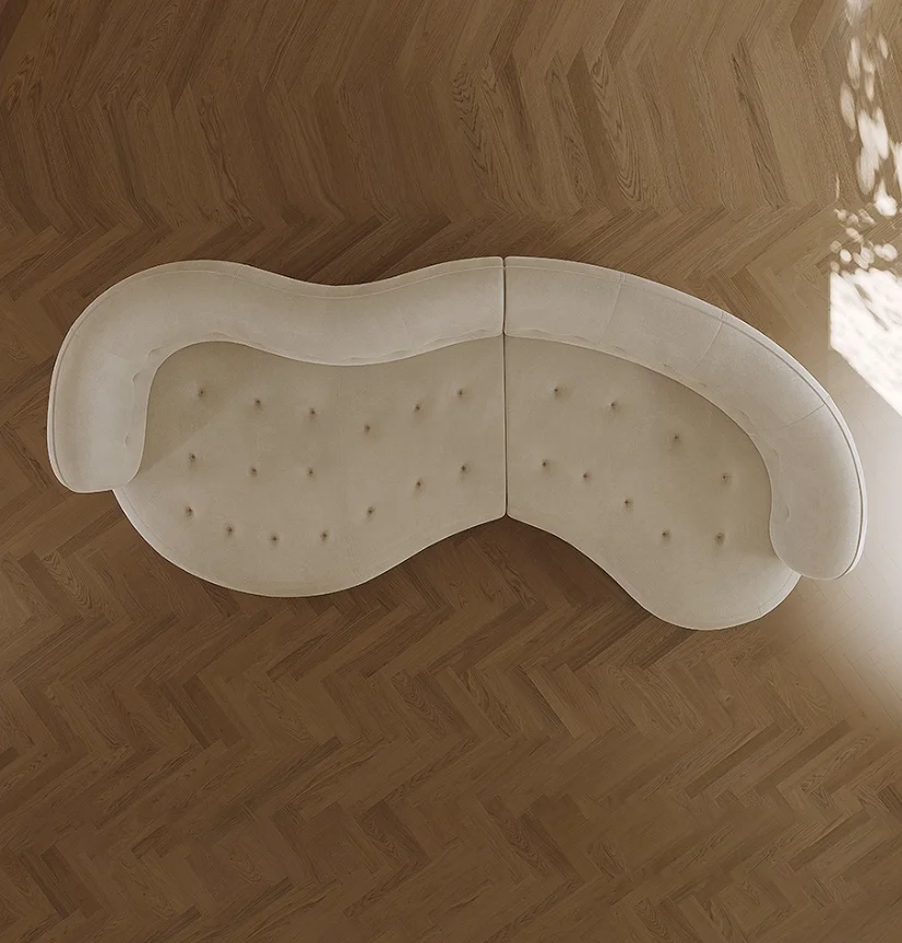 # Corner Sofa Wind Sand Hair Shaped Tufted Reclining Cooling Set Hotel Apartment