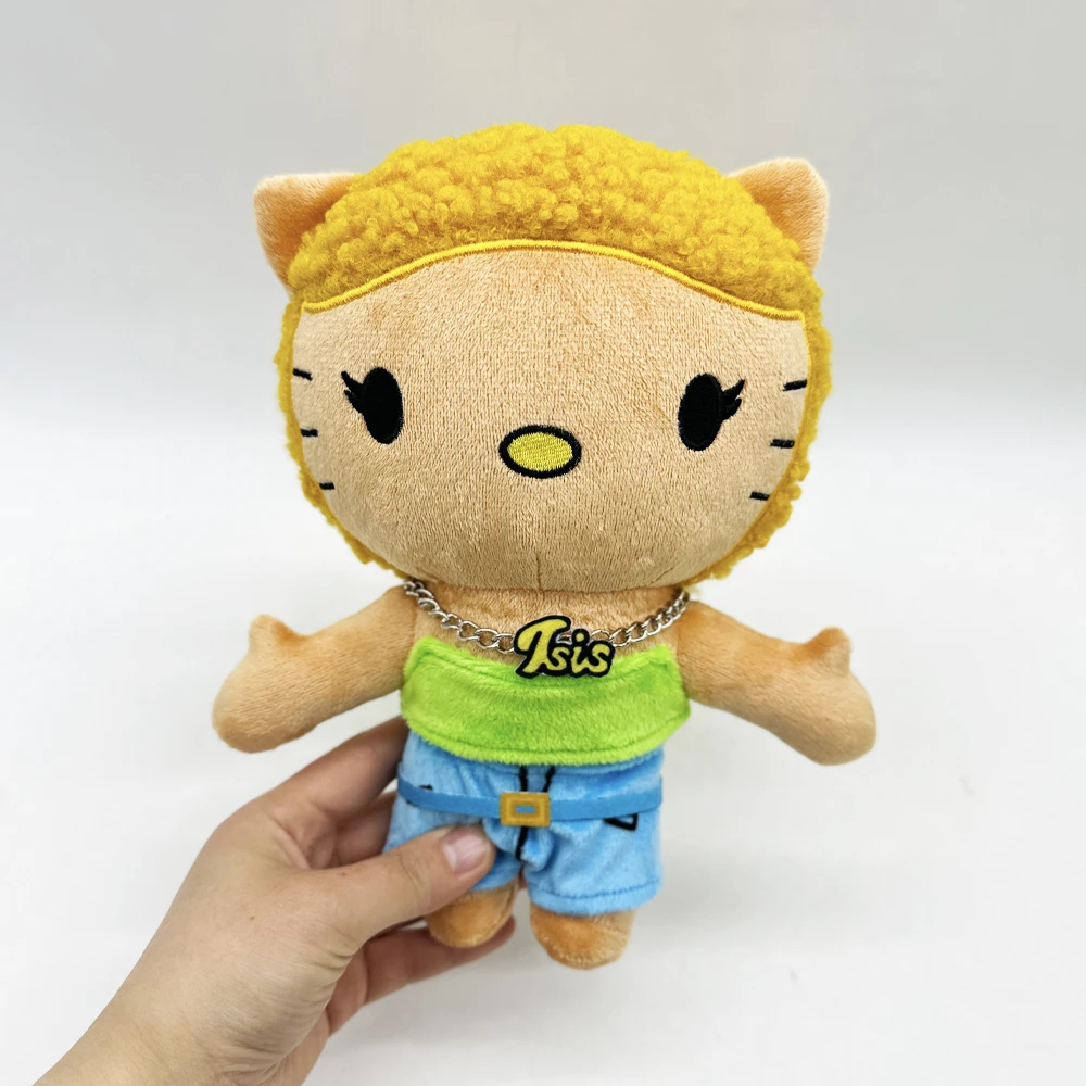 Moda menina olá kitty gelo spice1 usar roupas verdes boneca de pelúcia figura brinquedos de pelúcia bonito meninos meninas fãs coletar presente