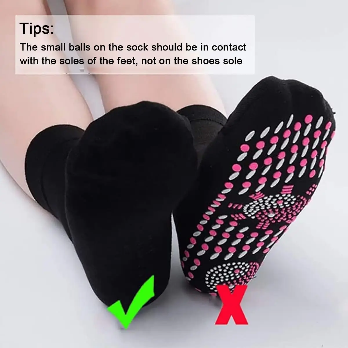 Tourmaline Self-Heating Circulation Therapy Socks Slimming Massage Socks Thermal Winter Warmth for Foot Care and Shaping