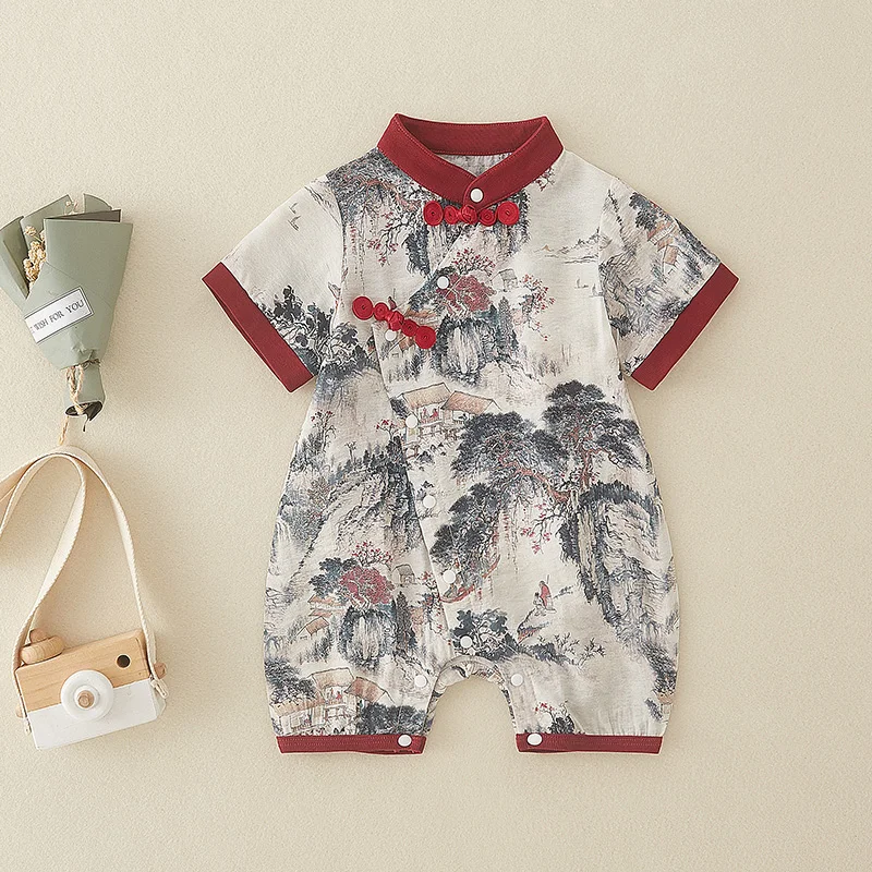 Vêtements d'été pour bébé garçon en coton fin, tenue de bébé en coton pur, jupe trapèze en coton Princ Sle