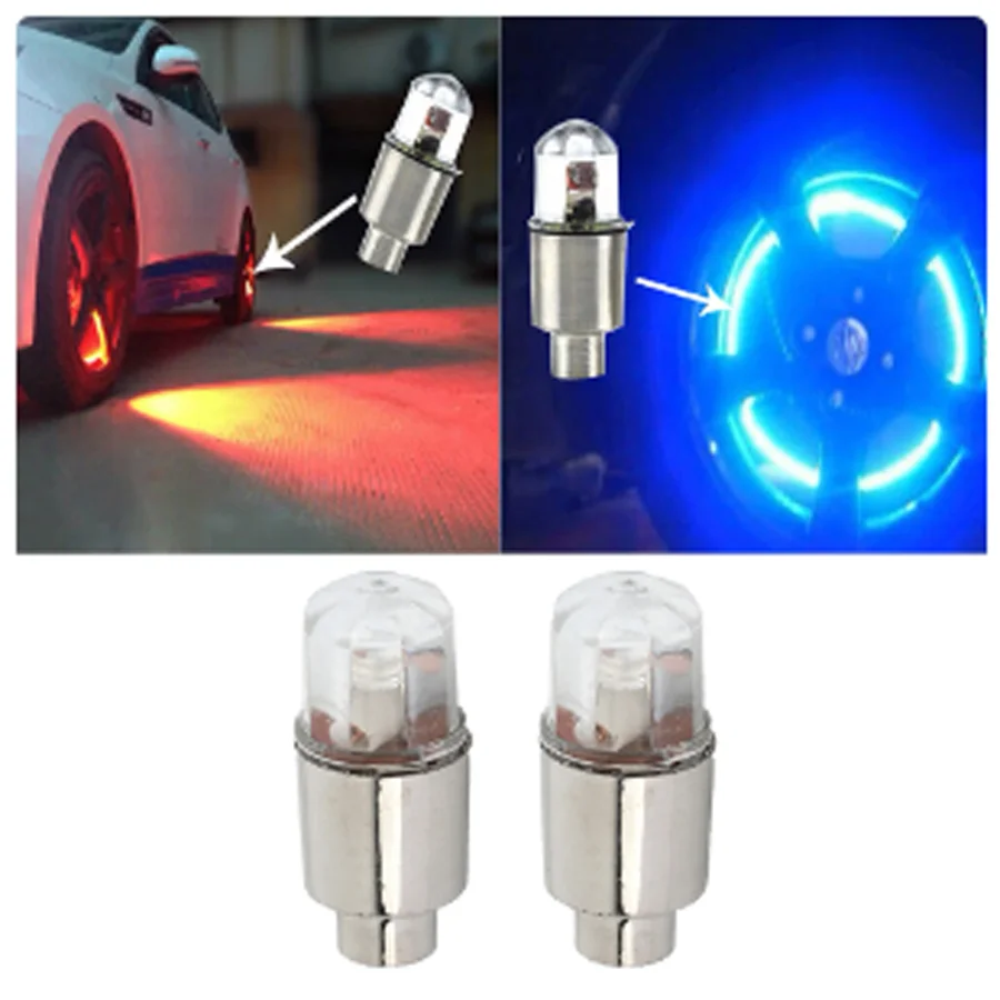 4PCS Car Wheel Tire Tyre Lights LED Blue Light Fit For Car Bike Motorcycle Car Tire Decoration Accessories