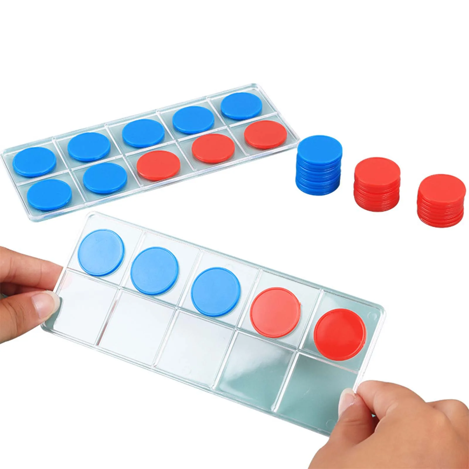 Ten Frame Classroom Set Counting Chips Assorted Colors Math Manipulatives Math Counters Toy for Children Girls Boys Toddlers