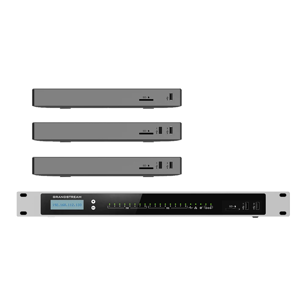 Grandstream UCM6308A Audio IP PBX, compatible con 1500 SIP Users8, puerto FXO + 8FXS