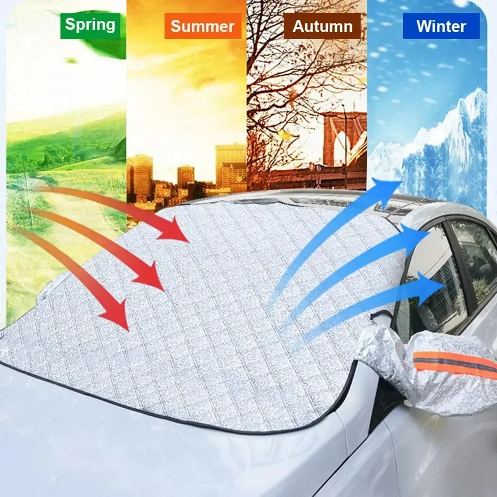 Car Windshield Snow Cover with Magnets Sun-resistant Anti-Frost Foldable Universal Winter Front Windscreen Ice Cover