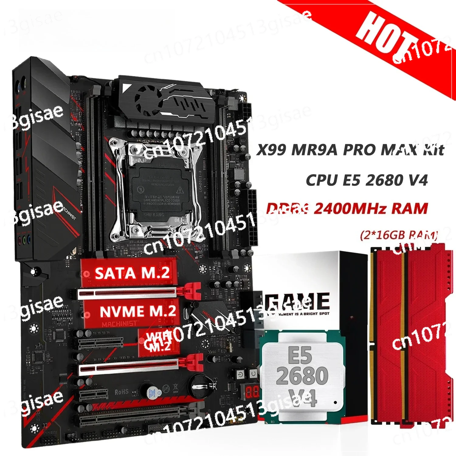 

X99 DDR4 RAM 32GB Memory Combination USB 3.0 NVME M.2 MR9A PRO Quad Channel E5 2680v4