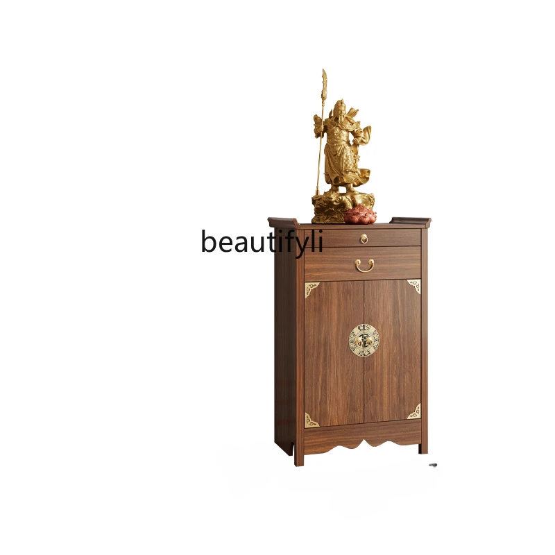 Altar Incense Burner Table Household Solid Wood Strip Top for Fokan Cabinet God of Wealth Middle Hall Incense Table