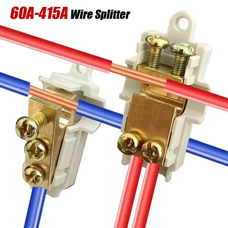 T-shaped Terminal Block Clamp Wire Splitter 60A-415A Non-break Cable Branch Plug High-power Connector PA Flame-retardant Shell