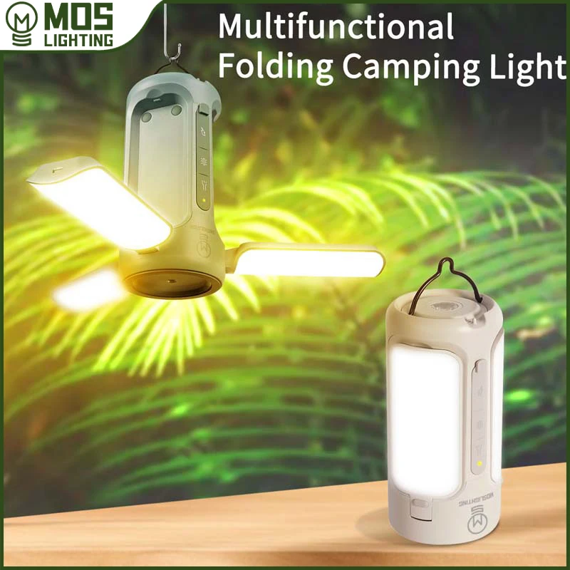 MOSLIGHTING Foldable Outdoor Camping Light 9000mAH Large Capacity Portable Lantern Rechargeable Flashlight Tent Fishing Torch