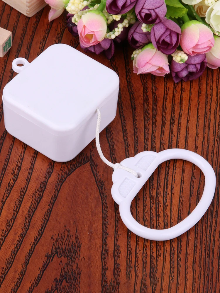 Bed Bell Rattle with Classic Lullaby Melody Pull String Music Box Mechanical Winding System Plastic Music Box for