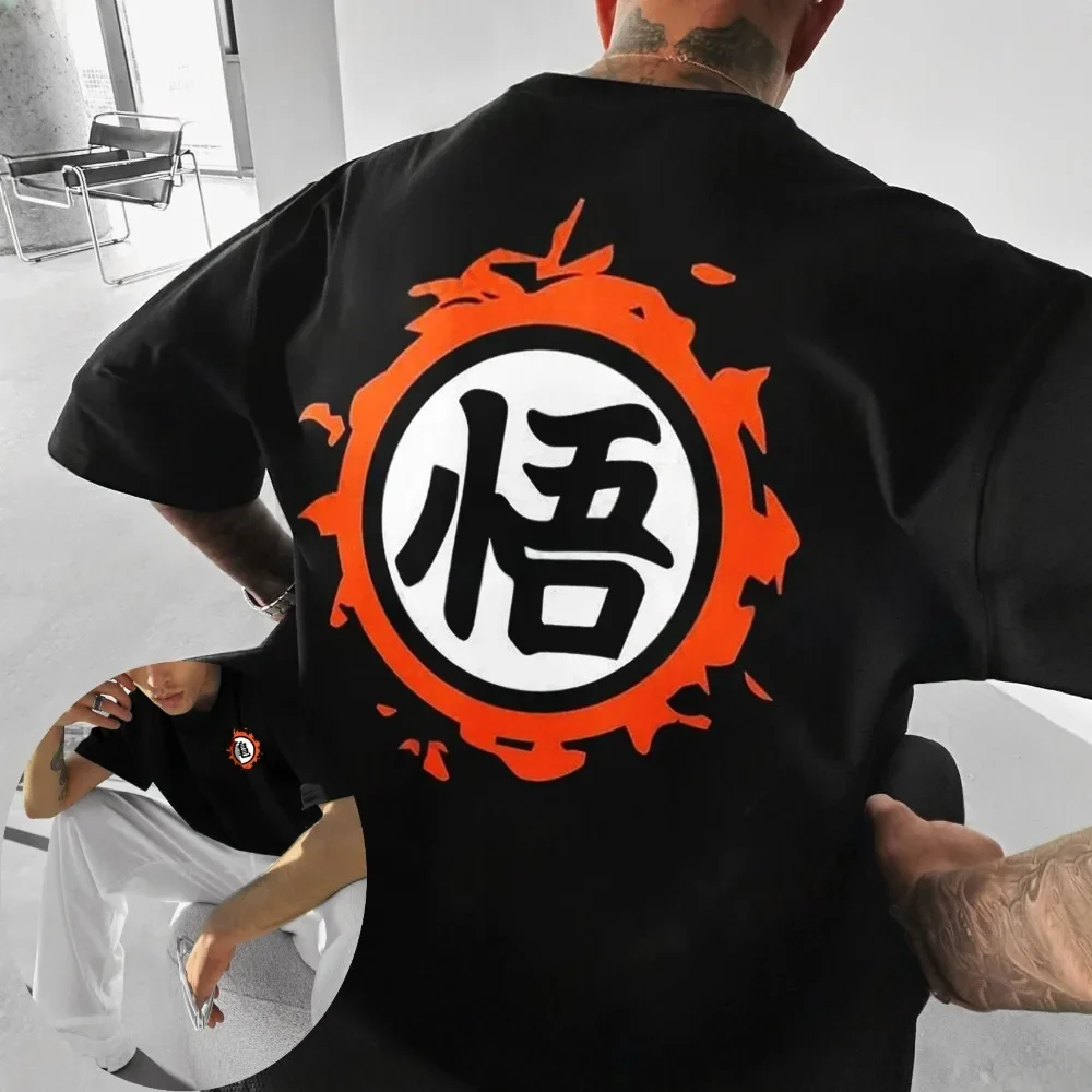 

Летняя мужская футболка Dragon Ball в стиле аниме Son Goku, осенняя внутренняя часть для мальчиков и детей, тренд оверсайз для родителей и детей, зима с короткими рукавами