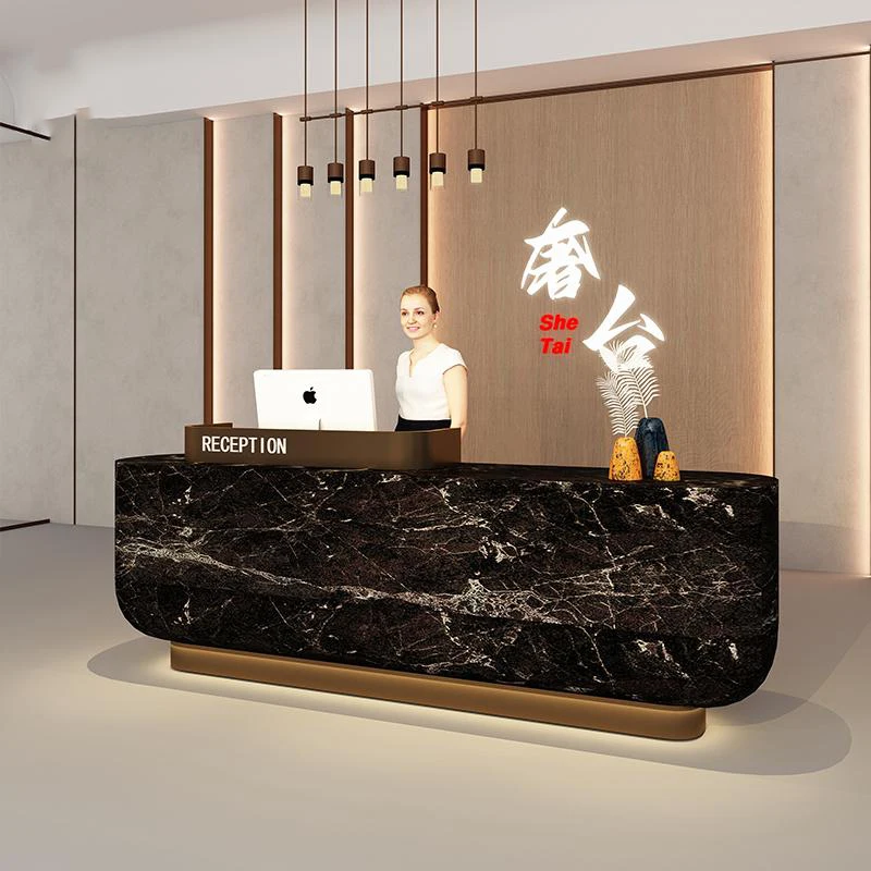 Aesthetic Modern Reception Desks Beauty Luxury Salon Unique Hotel Desks Display European Best Scrivania Commercial Furniture