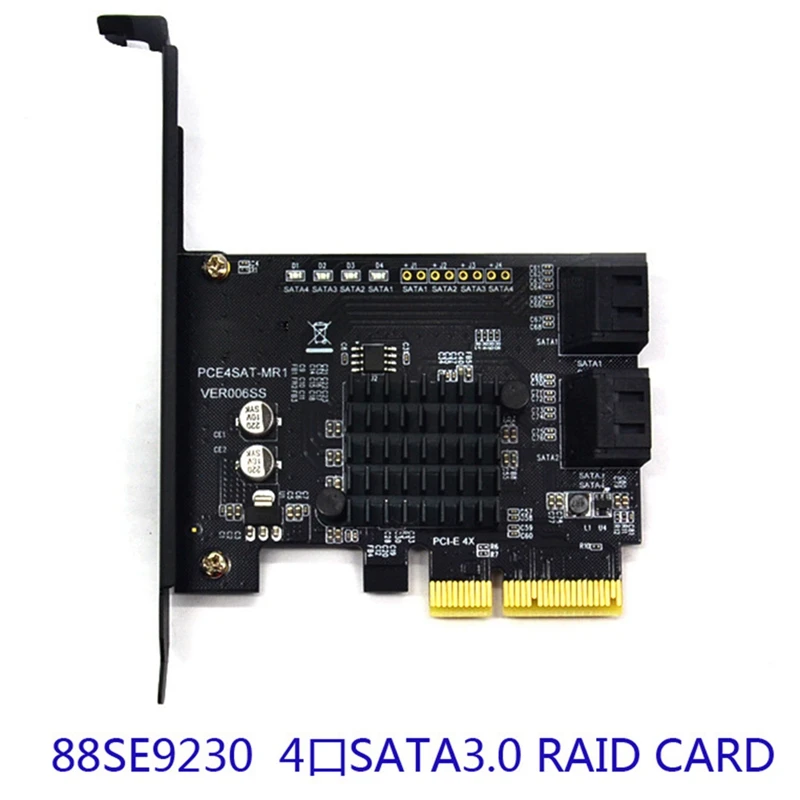 SATA PCI-E4 Ports Expansion Card Sata Controller Card PCI To SATA 3.0 88SE9230 Extended IPFS Hard Disk Raid Card