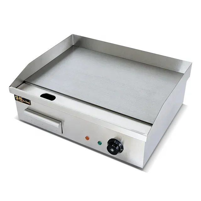 Hot Sale Commercial Counter Top Non-Stick Kitchen Equipment Hamburger BBQ Fish Grills Electric Griddle