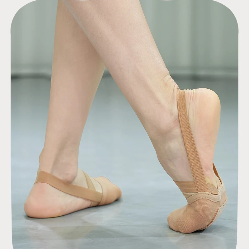 Girls Ballet Shoes Soft Soled Elastic Half Shoes Ballroom Artistic Gym Shoes Women Rhythmic Gymnastics Elastic Dance Shoes