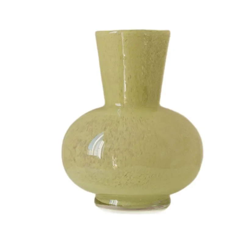 Dopamine color green quicksand glazed vase ornament light luxury high-end living room desktop