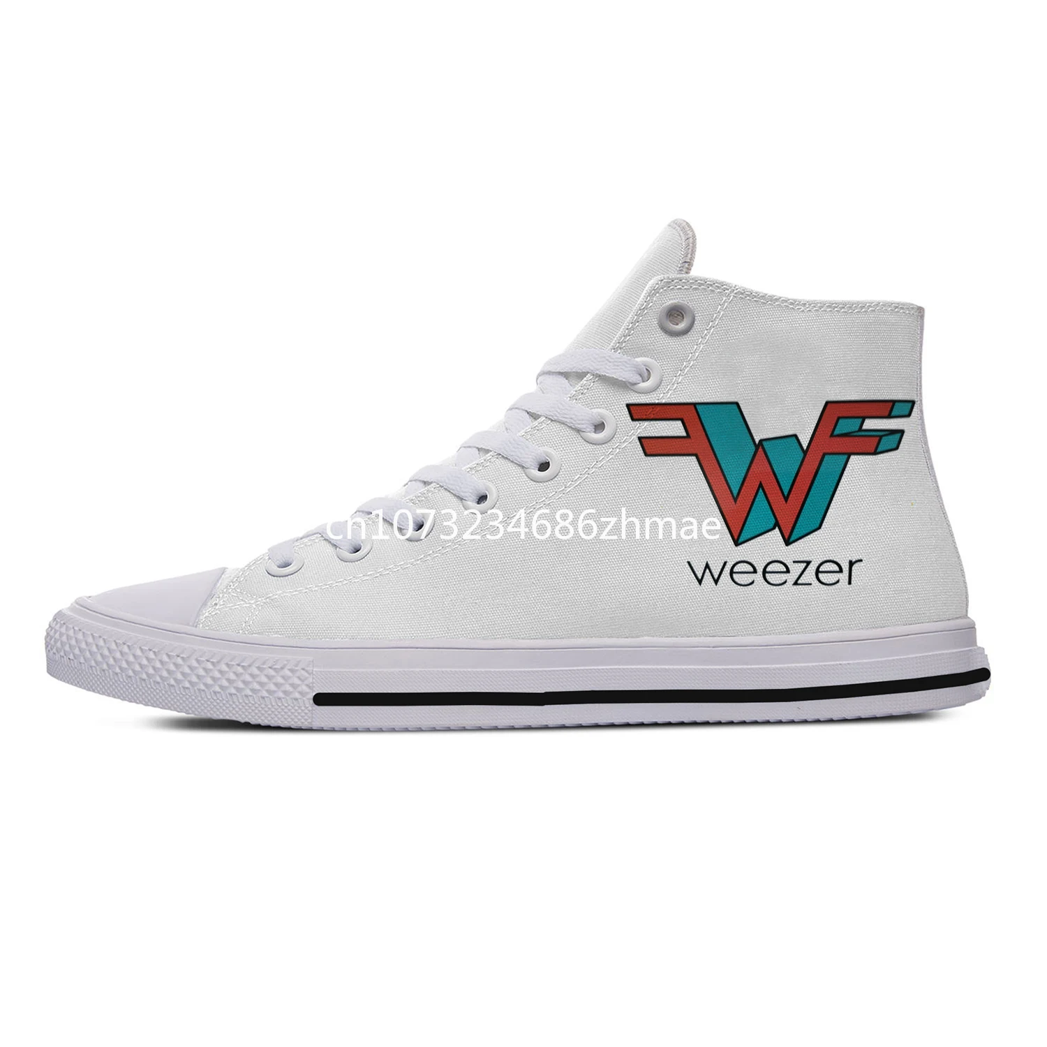 Weezer Pop Rock Band High Top Sneakers Men Women Teenager Casual Shoes Canvas Running Shoes 3D Print Breathable Lightweight shoe