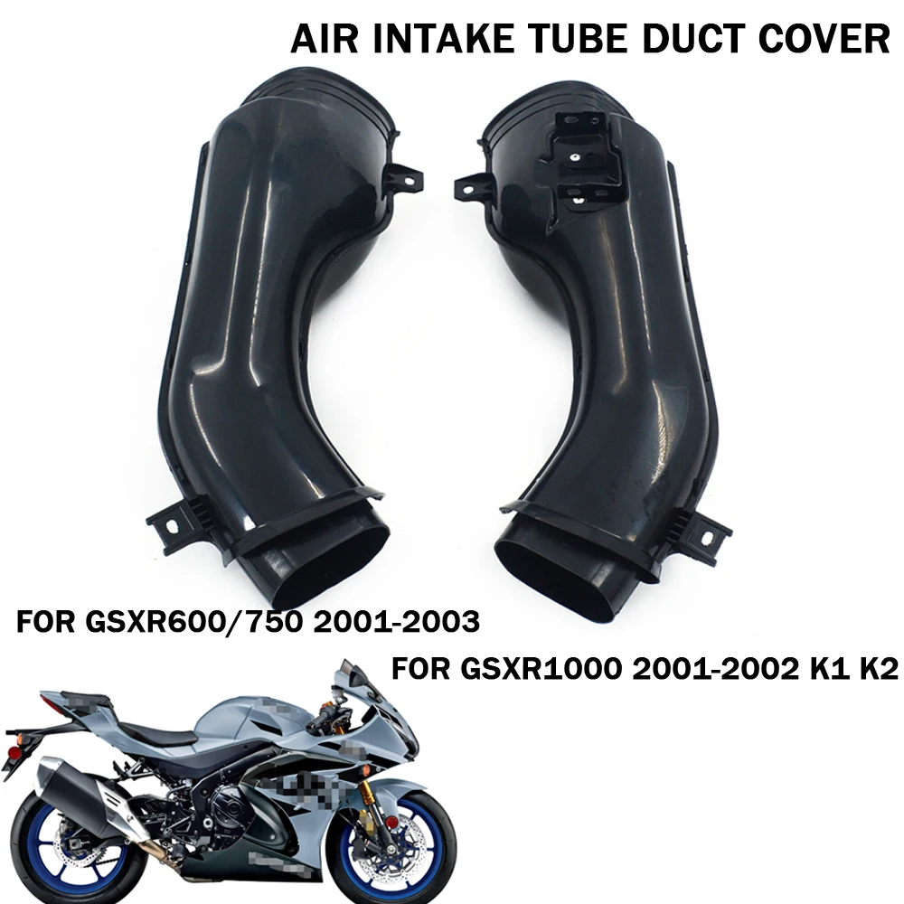 Motorcycle Air Intake Tube Duct Protection Fairing Pipe Set For Suzuki GSXR 600 750 1000 K1 K2 2001 2002 2003 Black Accessories