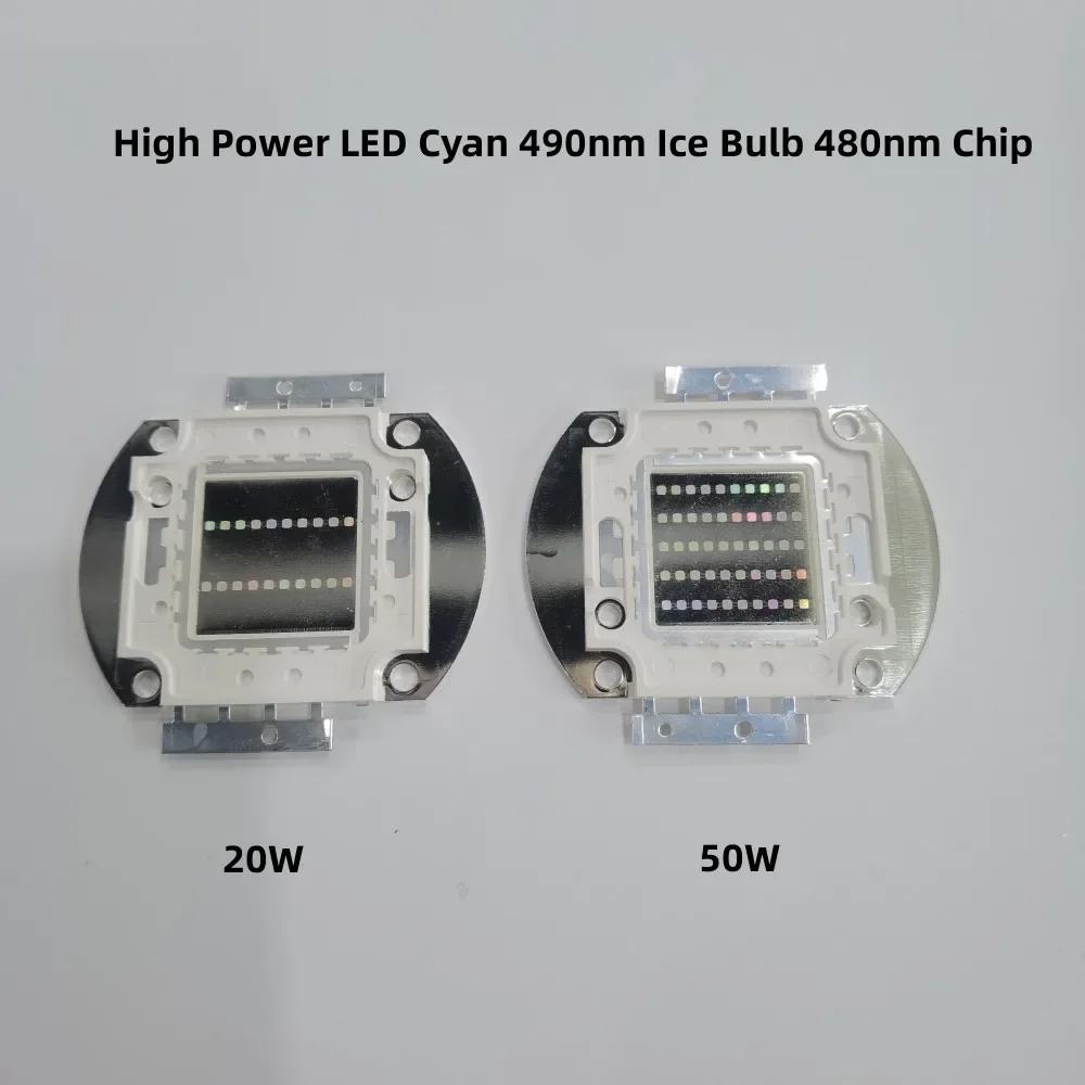 High Power LED Cyan 490nm Ice Bulb 480nm Chip 3W 5W 10W 20W 30W 50W 100W 480nm 490 nm Ice Blue DIY COB LED Epileds