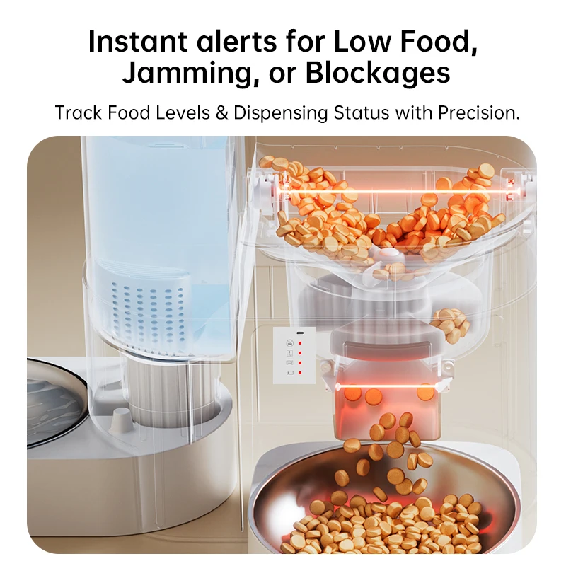 Dudupet All-in-One Pet Feeder: Dual Food & Water Dispenser with Remote Control, Voice Recording for Cats & Dogs