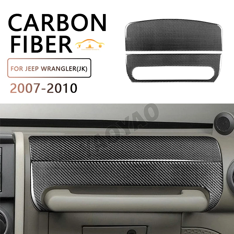 

Carbon Fiber Car Front Co-Pilot Armrest Panel Decoration Cover Trim for Jeep Wrangler JK 2007 2008 2009 2010 Interior Accessorie