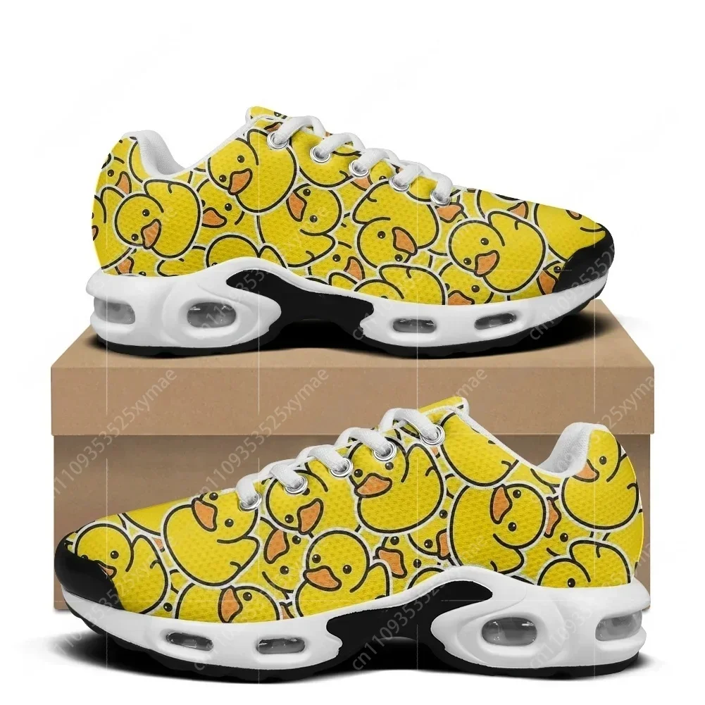 Cartoon Cute Yellow Duck Pattern Air Cushion Sneakers Mens Womens Teenager Sports Shoes High Quality Custom Made Mesh Sneaker view 2