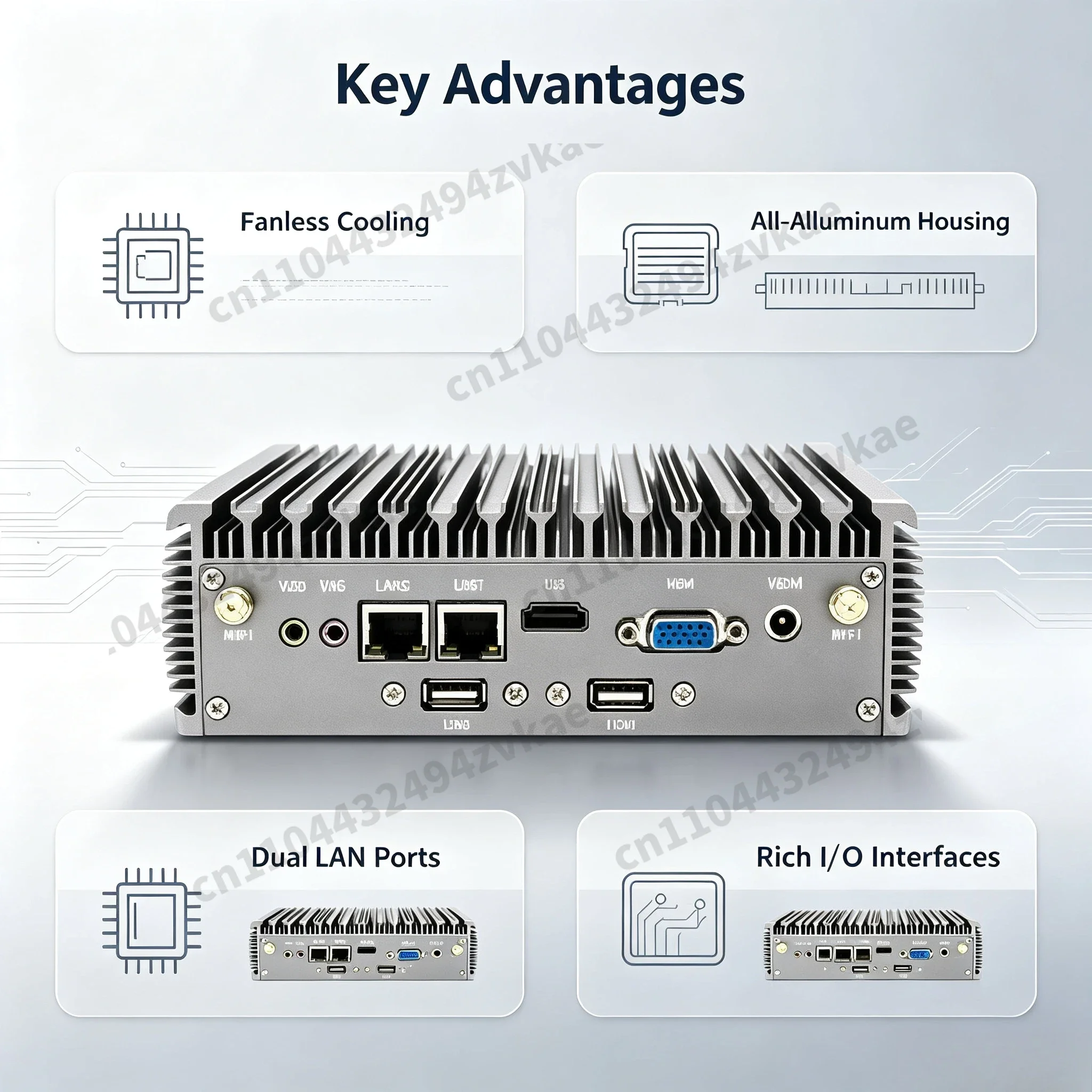 Mini Embedded Industrial Control PC,  i5-10210U / i7-10510U Fanless Micro Industrial Computer, Compact Industrial Host