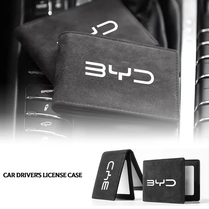 Capa de Couro Suede Antifurto para Documentos de Carro e Carteira de Motorista para BYD F3 F0 S6 S7 E5 E6 M6 G3 G5, e Tampas de Válvula