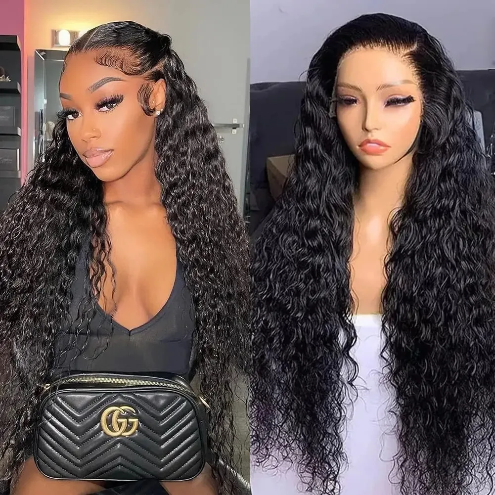 

HD Transparent 180 Density Loose Deep Wave 30 32 40 Inches 13x4 Lace Front Human Hair Wigs Brazilian Deep Curly Lace Frontal Wig