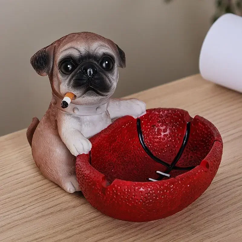 Creative Puppy Cat Dog Ashtray, Anti Fly Ash Ashtray, Home Living Room Office Funny Ashtray, Birthday Gift for Boyfriend