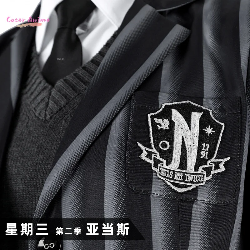 Película miércoles Temporada 2 Addams disfraz Cosplay uniforme universitario vestido de fiesta de Halloween traje conjunto completo