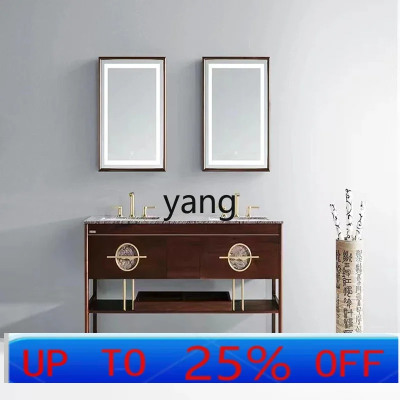 

LH new Chinese bathroom cabinet combination floor vanity solid wood oak bathroom cabinet