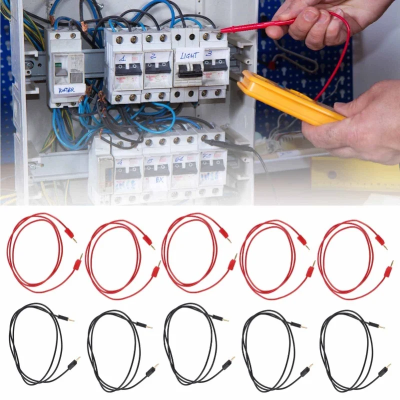5 Sets Banana Plug Test Line Gold Plating Banana Plug Test Cable With 2mm Jack For Electrical Projects